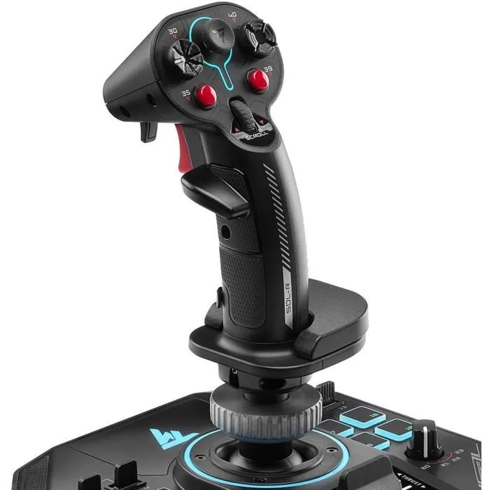 Thrustmaster TFRP Hotas Manette des Gaz - Joystick et Manette des Gaz Sol-R 4 avec Système de Rails Coulissants S.M.A.R.T