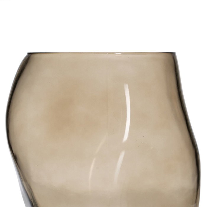 BigBuy Home Vase Taupe Verre 18,5 x 19,5 x 19,5 cm BigBuy Home Vase Taupe Verre 18,5 x 19,5 x 19,5 cm