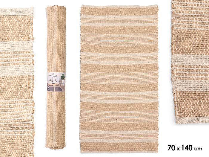 GIFTDECOR Alfombra 2 Colores Blanco-Marron 70 x 140 cm GIFTDECOR Alfombra 2 Colores Blanco-Marron 70 x 140 cm