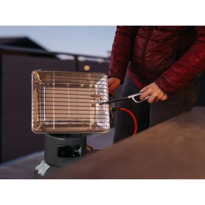 Rothenberger - Chauffage infrarouge de chantier 4200 W - Chauffage mobile au propane avec détendeur et flexible - Gris