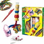 SES Creative Kit Tricotin Enfant avec Poupée en Bois et Fils Multicolores