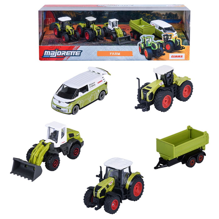 Majorette Coffret Cadeau 5 Véhicules Ferme - Tracteurs et engins agricoles