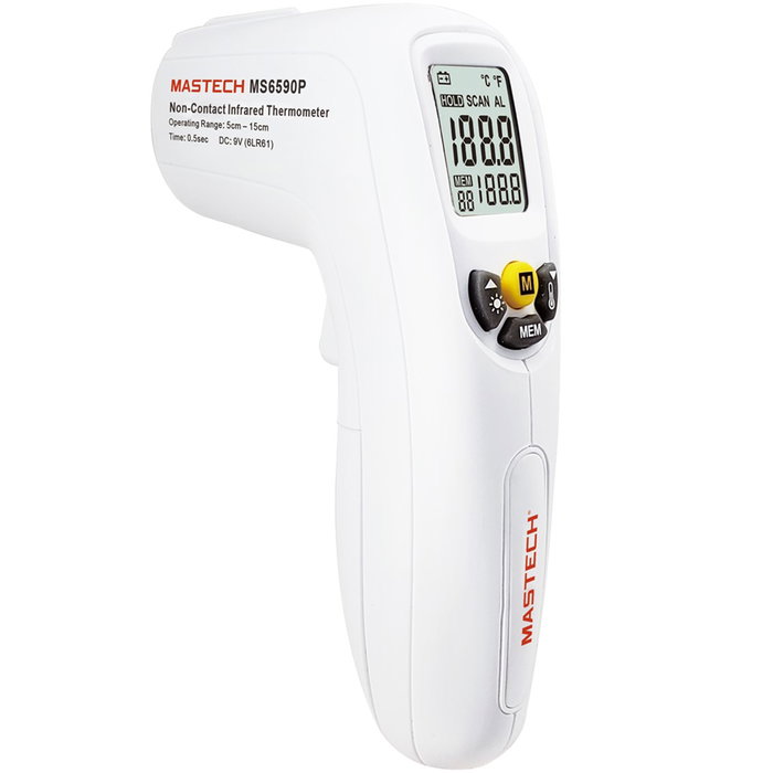 Mastech – Thermomètre numérique infrarouge Ms6590P Sans contact, distance max 15 cm, 20 groupes de données Mastech – Thermomètre numérique infrarouge Ms6590P Sans contact, distance max 15 cm, 20 groupes de données