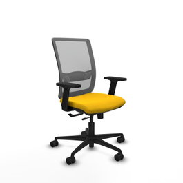 PIQUERAS Y CRESPO Chaise Haches Synchrone/Traslack Jaune et Gris sans appui-tête