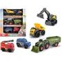 Dickie Pack de 5 Véhicules Miniatures Jouet - 2 Véhicules SOS, 2 Véhicules de Construction et 1 Tracteur - Pour Enfants à Partir de 3 Ans