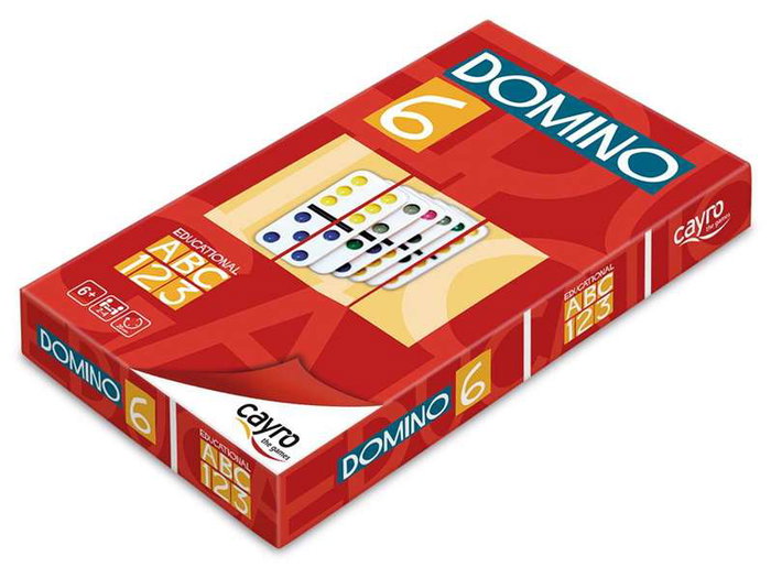 Cayro - Jeu de dominos double six couleurs - 28 pièces en plastique - Dimensions pièce: 5.1x2.5x0.8 cm - À partir de 6 ans - Langues: espagnol, anglais, français Cayro - Jeu de dominos double six couleurs - 28 pièces en plastique - Dimensions pièce: 5.1x2.5x0.8 cm - À partir de 6 ans - Langues: espagnol, anglais, français