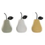Home ESPRIT Lot de 3 Figurines Décoratives Poire Blanc Vert Moutarde