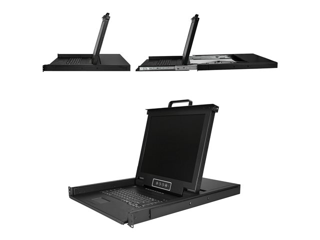 Startech RKCONS1708K Console KVM 8 Ports Montage Rack 1U avec écran LCD 17 pouces clavier QWERTY et touchpad Startech RKCONS1708K Console KVM 8 Ports Montage Rack 1U avec écran LCD 17 pouces clavier QWERTY et touchpad