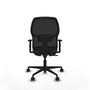 Chaise Alfera Synchro 4 positions tissu Vert foncé Maille Noir Base en nylon noir Accoudoir 1D Sans appui-tête Roulettes 65mm nylon