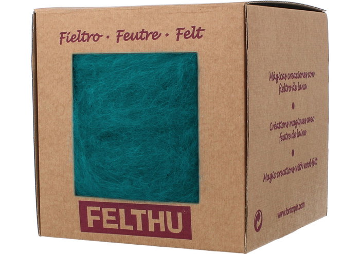 Felthu Feutre de laine turquoise 100g Felthu Feutre de laine turquoise 100g