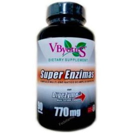 Vbyotics Super Enzymes Avec Digeszyme 90 Gélules, Complément Alimentaire Digestif