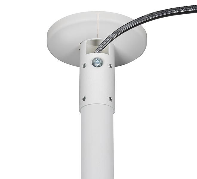 B-Tech BT5920 Fixation de Montage au Plafond pour Poteaux Ø38mm, Blanc - Support d'Installation Lourd pour Équipements CCTV et AV