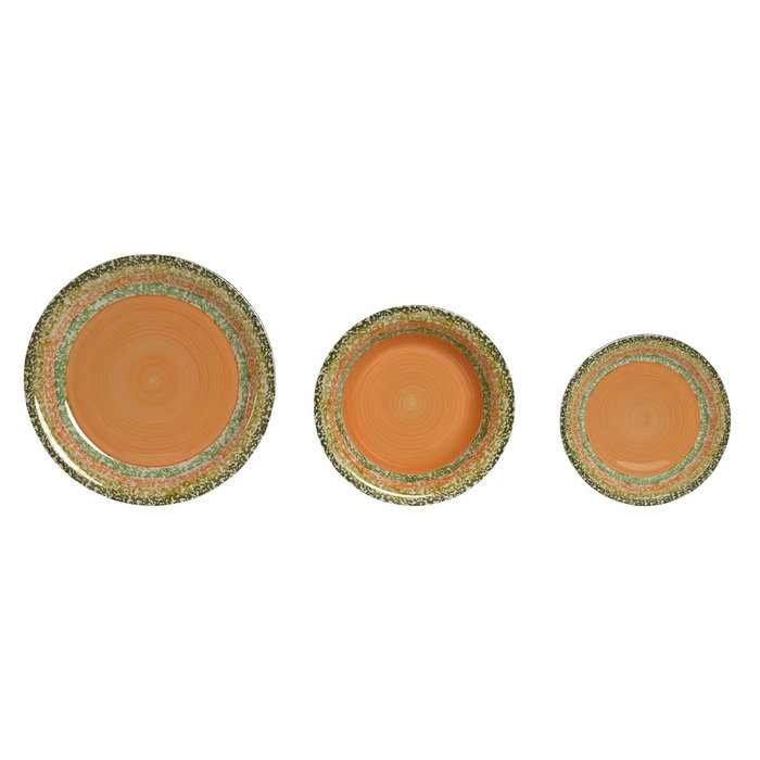 Home ESPRIT Assiettes ESPRIT Orange Grès 18 Pièces 27 x 27 x 2 cm