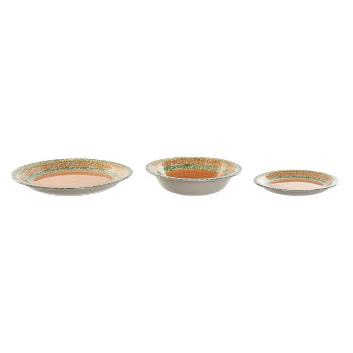 Home ESPRIT Assiettes ESPRIT Orange Grès 18 Pièces 27 x 27 x 2 cm