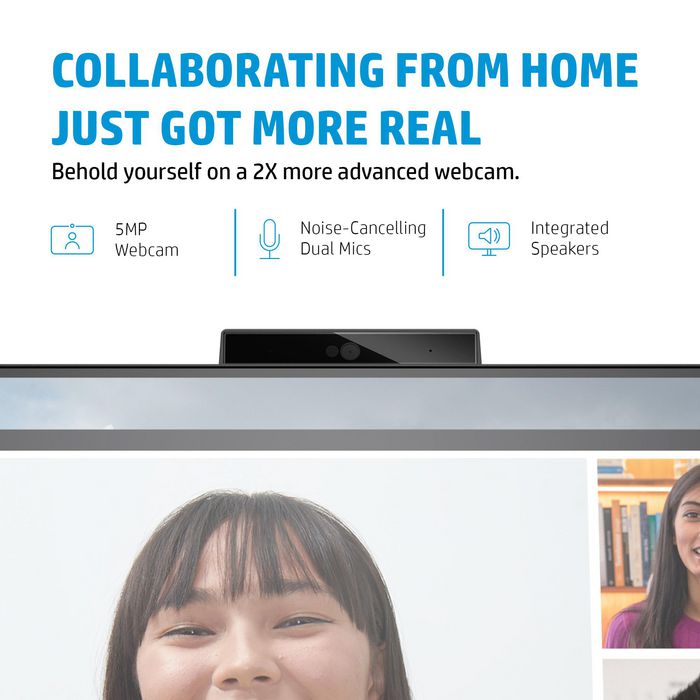 HP Écran de conférence HP E27m G4 - Écran QHD 27" avec webcam rétractable 5 MP, micros, haut-parleurs et USB-C 65W pour vidéoconférence Zoom