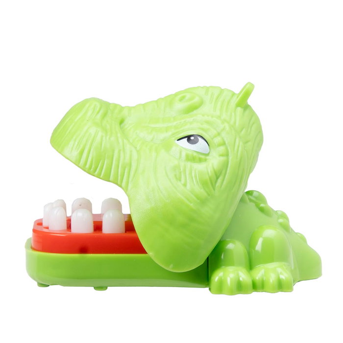HTI Snappysaurs - Tête de dinosaure à remonter avec mouvement de morsure aléatoire - Jouet d'éveil pour enfant dès 3 ans - Disponible en 3 couleurs