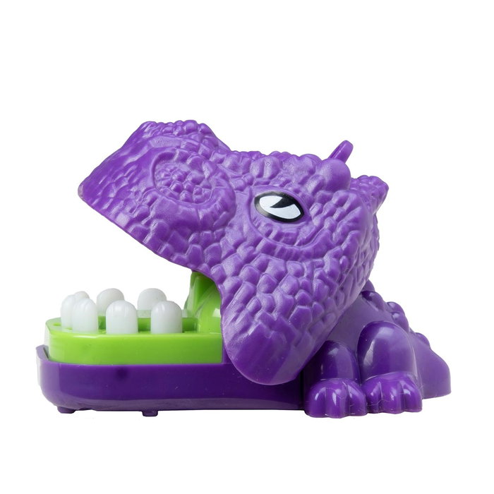HTI Snappysaurs - Tête de dinosaure à remonter avec mouvement de morsure aléatoire - Jouet d'éveil pour enfant dès 3 ans - Disponible en 3 couleurs