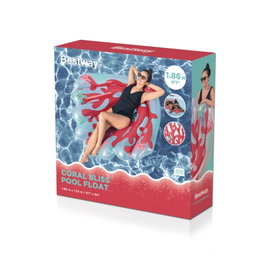 Bestway 43724 Colchoneta Gonflable Coral 186x153 cm pour Plage et Piscine