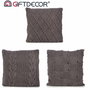 GIFTDECOR Lot de 6 coussins en laine gris foncé 60x60cm