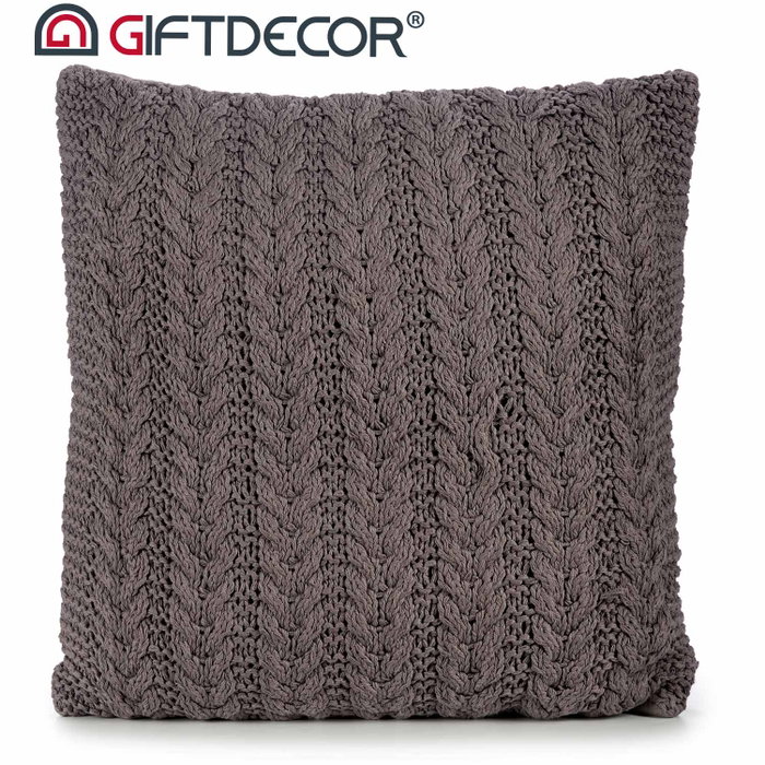 GIFTDECOR Lot de 6 coussins en laine gris foncé 60x60cm GIFTDECOR Lot de 6 coussins en laine gris foncé 60x60cm