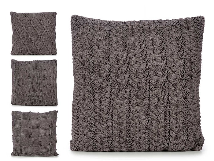 GIFTDECOR Lot de 6 coussins en laine gris foncé 60x60cm GIFTDECOR Lot de 6 coussins en laine gris foncé 60x60cm