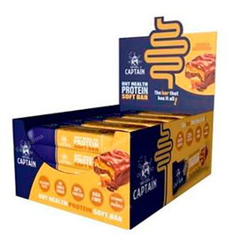 Gutsy Captain Barre Proteinee Caramel-Choco Crispies 20 Unites, sans sucre ajoute, sans huile de palme, haute teneur en proteines 30 g