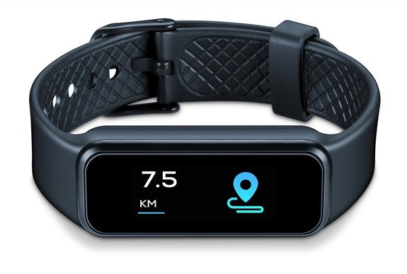 Beurer AS-99 Montre connectée / Tracker d'activité avec capteur de fréquence cardiaque Bluetooth, notifications d'appels et SMS, compatible applications sportives