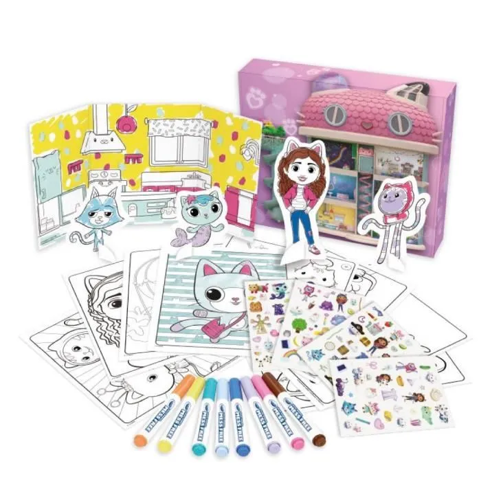 Crayola - Coffret d'activités Color Wonder Gabby's Dollhouse avec 40+ pièces pour enfants dès 3 ans - Coloriage magique sans taches