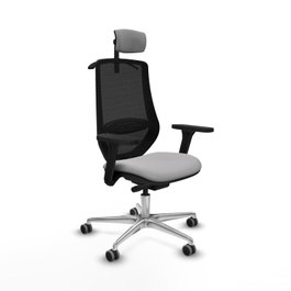 Piqueras y Crespo Chaise de Bureau Mardos Gris Clair et Noir