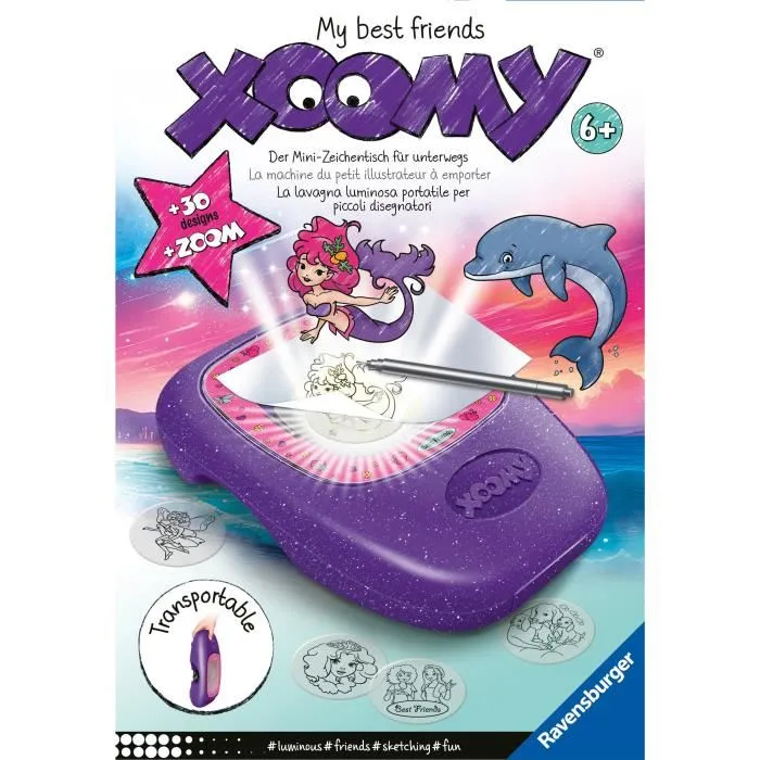 Ravensburger 23697 Xoomy - Machine à dessin nomade avec zoom - Thème My Best Friends - Loisir créatif pour enfants dès 6 ans