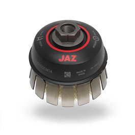 JAZ Cepillo tasse abrasif en acier 100 mm M14 Medium