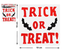 Stickers décoratifs "Trick or Treat" rouge et noir pour Halloween