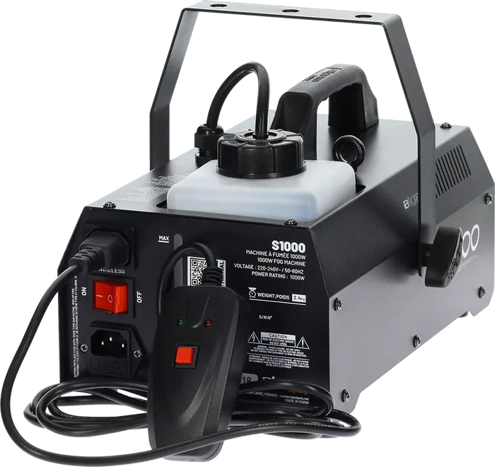 Machine à fumée Algamlight 1000W avec télécommandes filaire et HF noir