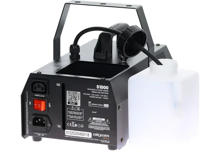 Machine à fumée Algamlight 1000W avec télécommandes filaire et HF noir