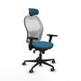 Piqueras y Crespo Chaise de Bureau 3D036G2 Blanc Vert pétrole