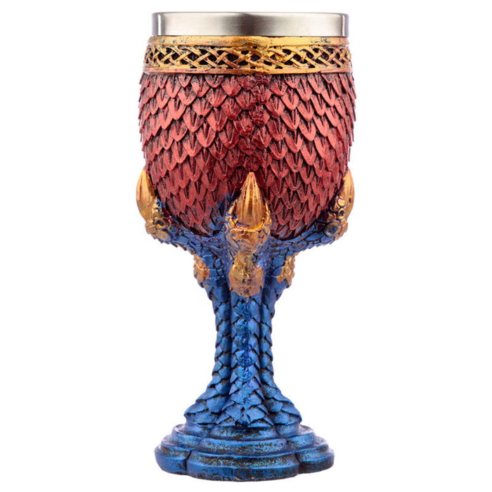 PUCKATOR Coupe avec Griffe de Dragon et Écailles, Stylée, en Résine et Acier Inoxydable - 16,5x7,5x7,5 cm