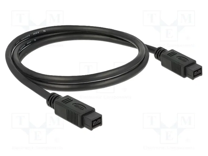 DELOCK Câble FireWire 1394B 9-pin de chaque côté, 1m, noir DELOCK Câble FireWire 1394B 9-pin de chaque côté, 1m, noir