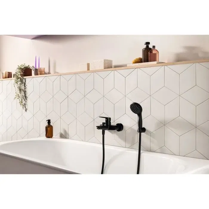 Grohe Start Robinet Mitigeur Monocommande Baignoire Douche Noir Mat Montage Mural Apparent avec Inverseur Automatique