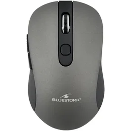 Souris sans fil Bluestork M-WL-OFF60-GREY Office 60, 6 boutons, 1600 DPI, design ergonomique métallique gris pour PC et Mac