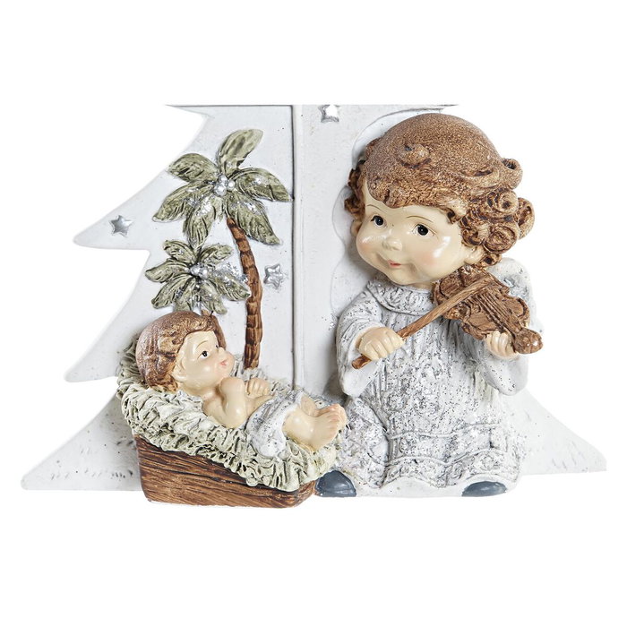 Crèche de Noël DKD Home Decor Argenté Marron Blanc Résine (13,6 x 5,2 x 15,9 cm)