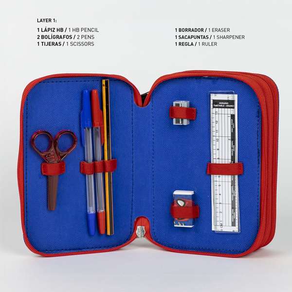 Giotto Plumier avec accessoires Spiderman Bleu - 12.5 x 6.5 x distributed.5 cm Giotto Plumier avec accessoires Spiderman Bleu - 12.5 x 6.5 x distributed.5 cm