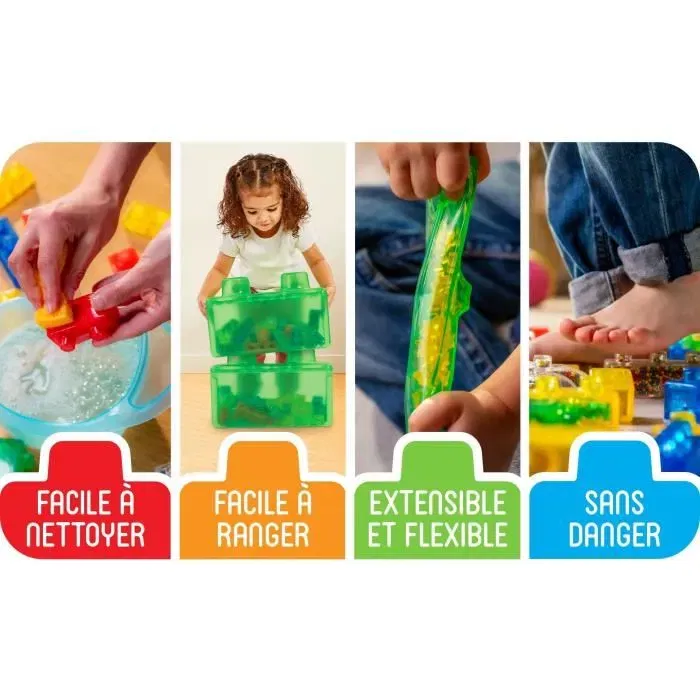 Goliath Jelly Blox - Jeu de construction souple - Coffret de 24 briques flexibles et colorées pour enfants dès 2 ans - Stimule créativité et éveil sensoriel