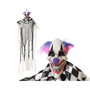 BigBuy Home Clown Arlequin Suspendu avec Cheveux Lilas et Effets Sonores et Lumineux - 120 cm