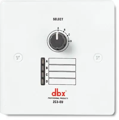 DBX Controlleur de Zone Monté sur Mur - ZC Series, Sélecteur Source, Volume, Mute, RJ-45, CAT5