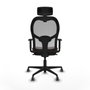 Piqueras y Crespo Chaise de Bureau avec Appui-tête 1D036G2 Gris Brun foncé