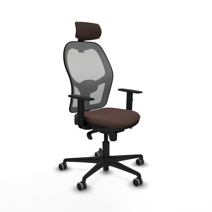 Piqueras y Crespo Chaise de Bureau avec Appui-tête 1D036G2 Gris Brun foncé Piqueras y Crespo Chaise de Bureau avec Appui-tête 1D036G2 Gris Brun foncé