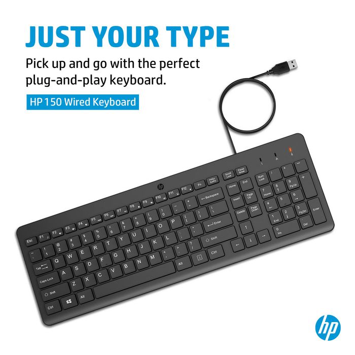HP Clavier filaire HP 150 AZERTY Noir