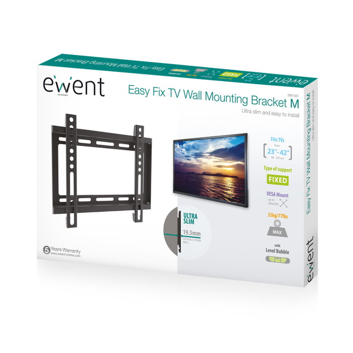Ewent EW1501 Support mural TV Easy Fix 23-42 pouces VESA 200x200 Ewent EW1501 Support mural TV Easy Fix 23-42 pouces VESA 200x200