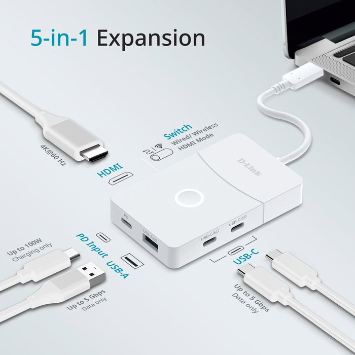 Hub USB D-Link DUP-501 Blanc