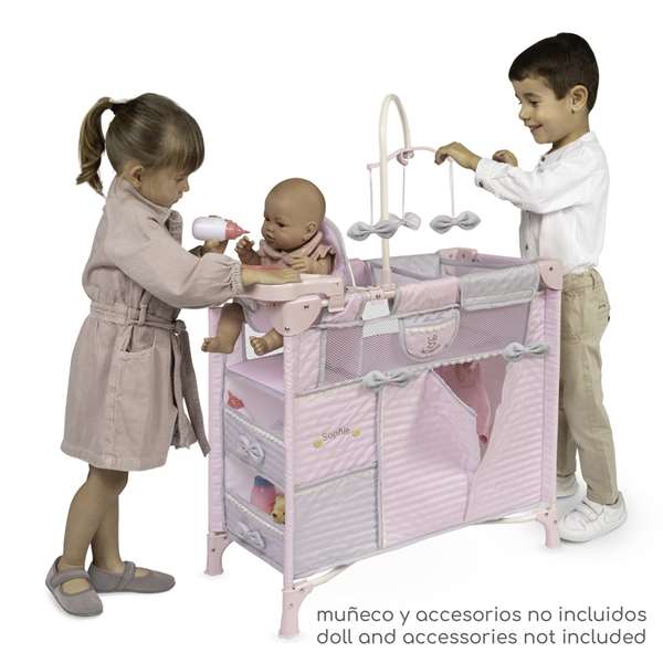 Decuevas Armoire à langer pliable avec accessoires Sohphie pour poupées jusqu'à 42 cm